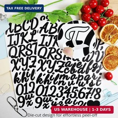 12 Sheets 1 1/2 Inch Letter Number Stickers, Self-Adhesive Vinyl Alphabet Label