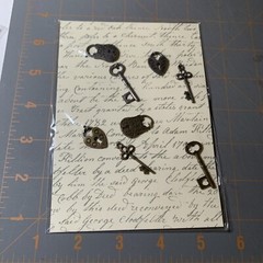 Michaels- Metal Icons Scrapbook Key Timepiece Crafting Journal Embellishments