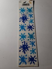 FMI Frances Meyer Stickers 4 2 1/2″×4 1/2″ 2 sheets Splat Water Blue Splash VTG