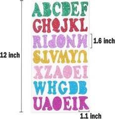 5 Sheets 210PCS Colorful Glittery Foam Self Adhesive Letters Stickers,Foam Le…