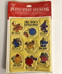 NOS Puffy Stuff Stickers Mr. Men & Little Miss SEALED 1980s Ambassador Hallmark