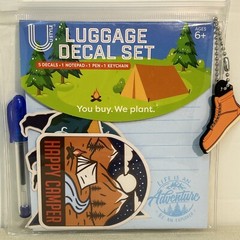 Luggage U style Notepad Pen Keychain Boot NEW Travel Camping 5 Decals Trip