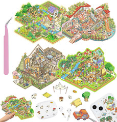 DIY 3D House Stickers, 20 Sets Fun DIY Stickers Scene Make Your Own Mini House C