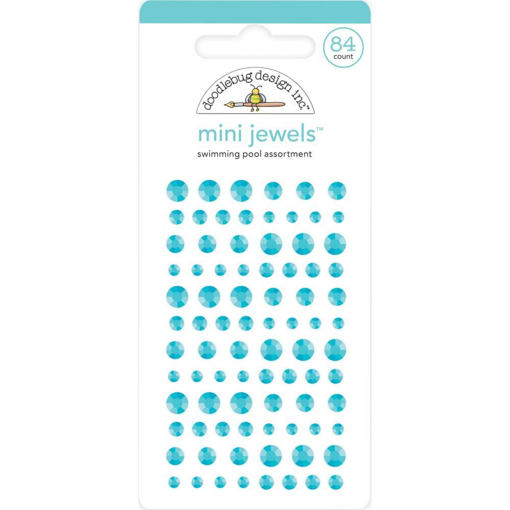Crafts Doodlebug Mini Jewels Repeats Assorted Size Gems Bling Swimming Pool Blue