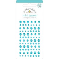 Crafts Doodlebug Mini Jewels Repeats Assorted Size Gems Bling Swimming Pool Blue