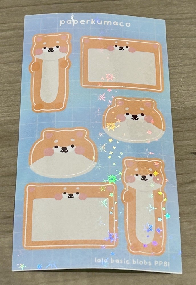 NEW PaperKumaCo “Lala Basic Blobs” Sticker Sheet Paper Kuma Co Stickers