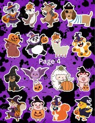 Halloween Animal Sticker Set – 64 Piece