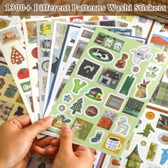 Vintage Scrapbook Sticker Book 50 Sheets 1300+ Cute Elements for Journaling C…