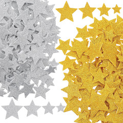 300 PCS Glitter Foam Star Stickers, Gold & Silver 4 Sizes Star Glitter Foam Stic