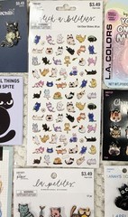 Cat Lover Gift Kittens HUGE NEW LOT Stickers Keychain Patches Notebook Charms