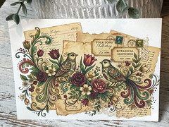 4 Birds Of Life Junk Journal Cards, Ephemera Supplies, Scrapbook, Card Toppers