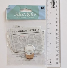 VERY RARE Jolee’s Newspaper & Coffee Scrapbooking Sticker