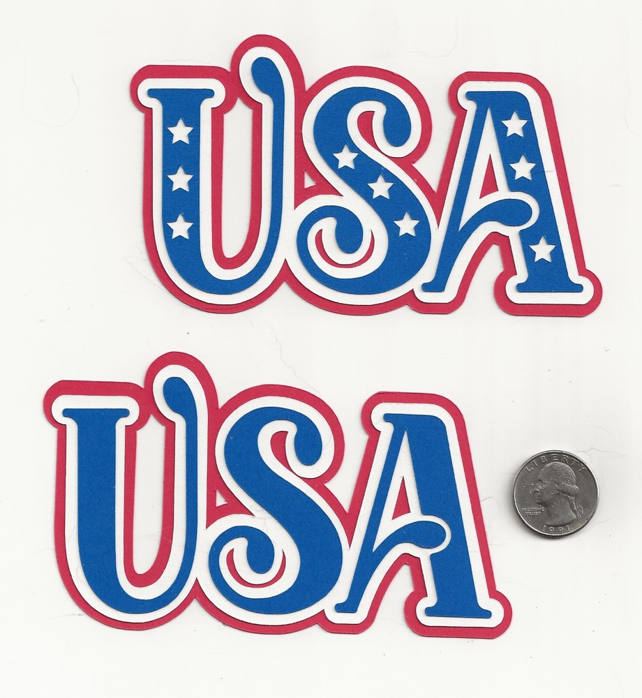 USA Die Cut, 3″ x 5″ Patriotic Die Cut, 4th of July – Independence Day, LAYERED