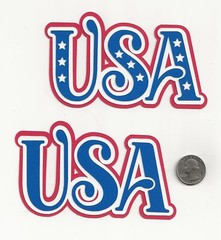 USA Die Cut, 3″ x 5″ Patriotic Die Cut, 4th of July – Independence Day, LAYERED