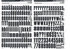 MECANORMA Transfer Lettering Sheet A3 Letraset #622 BRITISH INSERAT 28.5mm