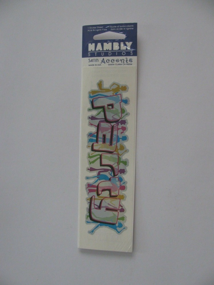 Hambly Studios Silver Foil Mylar PARTY Satin Accents Stickers NIP