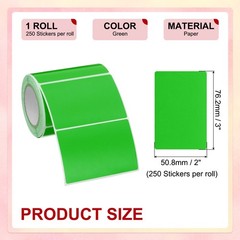 250 Per Roll 2×3″ Rectangle Inventory Color Coding Labels Green 1 Roll