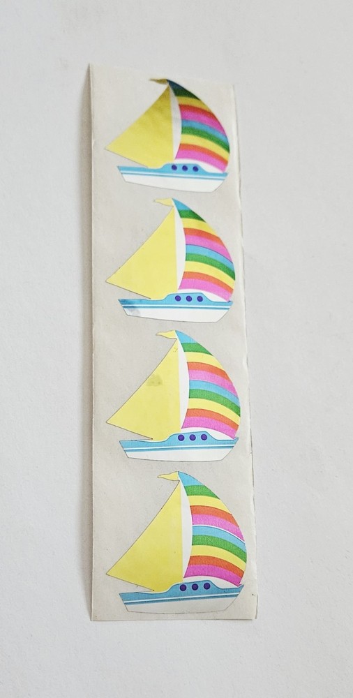 Vtg Hambly Stickers Sailboat Strip mylar foil boat