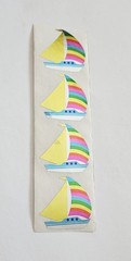 Vtg Hambly Stickers Sailboat Strip mylar foil boat