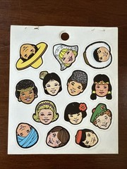 Vintage Redi-Stix Children of the World Sticker Sheet Standard Publishing USA