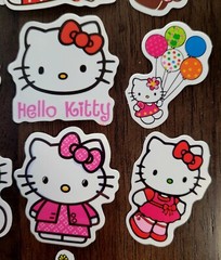 STICKERS x 10 Kitty Painter Lollipop Balloon Flag Flowers Dress JE23