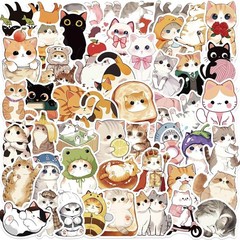 50PCS Cute Cat Stickers for Kids, Kawaii Kitten Stickers for Water Bottle