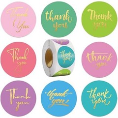 1000Pcs 1.5in Round Thank You Stickers for Gift Shopping Bags & Other Decoration