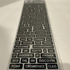 Graduation Graduate School Self-adhesive Die Cut Stickers 5×12” By Reminisce