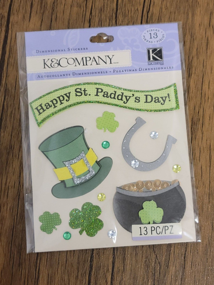 NEW K & COMPANY HAPPY ST PATRICK’S DAY DIMENSIONAL STICKER 555