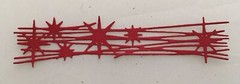 Die Cuts * Starburst Strip * Set of 12 * White * Red White & Blue * Silver Foil