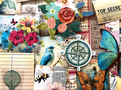 #776 – 100+ PCS VINTAGE FLORAL SCRAPBOOK JUNK JOURNAL KIT / LOT – REAL EPHEMERA