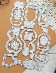 Mini Bottles & Labels Die Cut Potions Card Making Cutting Dies Halloween Bottle