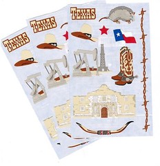 Mrs Grossman’s TEXAS Travel Scrapbook Stickers 3 Sheets Alamo Cowboy Boots Hat