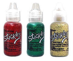 Ranger, Stickles Glitter Glue, 3 Colors, Christmas Set One, Red, Green, Gold