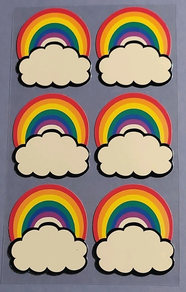Multicolor Rainbow Cloud Stickers Sheet Scrapbooking 6 Stickers