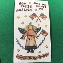 God Bless America Patriotic Angel Flags Home Sweet Home SCRAPBOOK Stickers