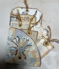 Handmade Junk Journal Pocket Tag “Note” Vintage Ephemera No. 3