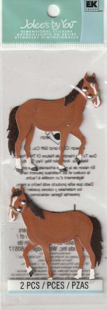 WOW! Jolee’s 3-D stickers Beautiful Chestnut HORSES Rodeo Fast FREE SHIP! 83033