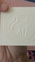 Vintage Stickers Illuminations Cat Gold Foil Embossed Sticker
