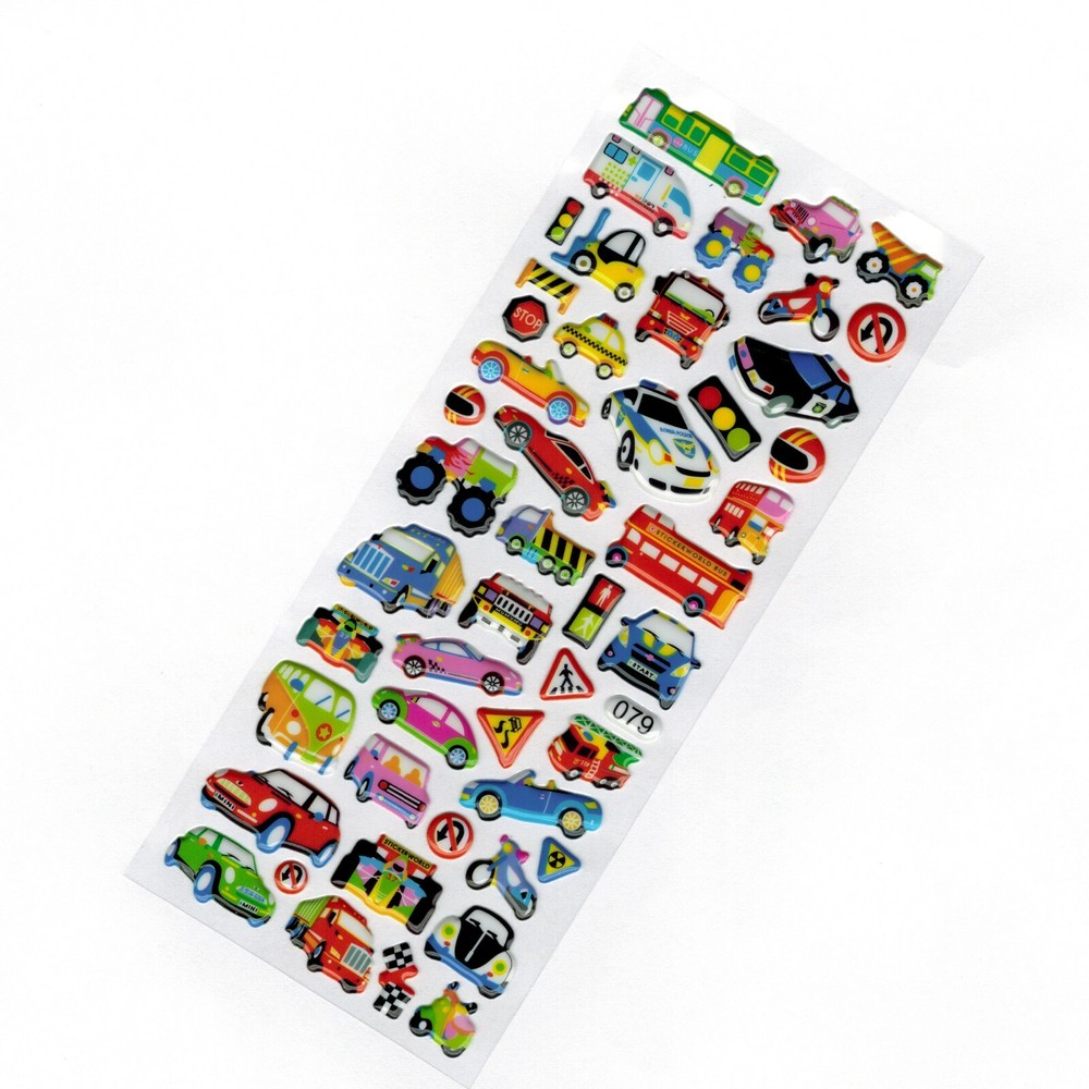 NEW! 3D Scrapbooking Fun Yellow Green Blue Red Car Bike Motorcycle Fire Engine
