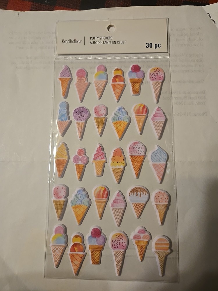 Recollections ICE CREAM CONES 🍦 Scrapbooking Stickers