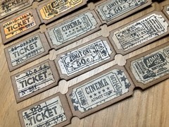 Handmade Faux Tickets Scrapbooking Embellishments Grungy Ephemera