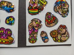 Vintage 1980s Prism Sticker Lot Reflective Hologram Pigs Aliens Rare KEM Unused