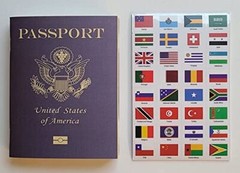 192 Pcs World Flags Stickers World Map Passport Stickers for Planner Journal