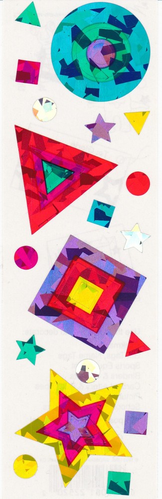 Mrs. Grossman’s Stickers – Sparkle Shapes – Stars, Circles, Squares – 3 Strips