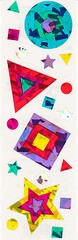 Mrs. Grossman’s Stickers – Sparkle Shapes – Stars, Circles, Squares – 3 Strips