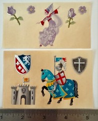 Vintage RENAISSANCE PRINCESS MEDIEVAL KNIGHT HORSE CASTLE LION SHIELD ARM0R FLAG