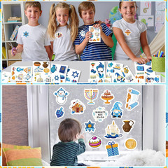 200 Pegatinas de Januce Ninos Dreidel Menora de Velas Fiesta DIY Manualidades