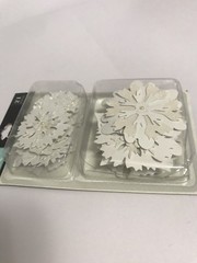 K&Company MARCELLA DIE CUTS WEDDING FLORAL ACCENTS FLOWERS 21 PCS WHITE GLITTER