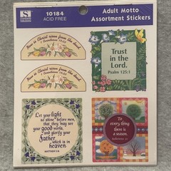 vtg 1999 sealed Christian stickers Standard Publishing Adult Motto sticker pack